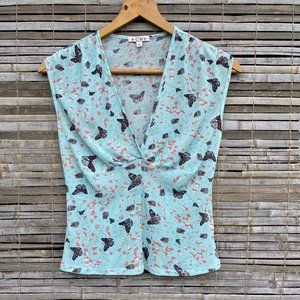 VINTAGE 2001 🦋 BUTTERFLIES ARE FREE FOLKIE PIXIE FLOWER + BUTTERFLY GYPSY TOP